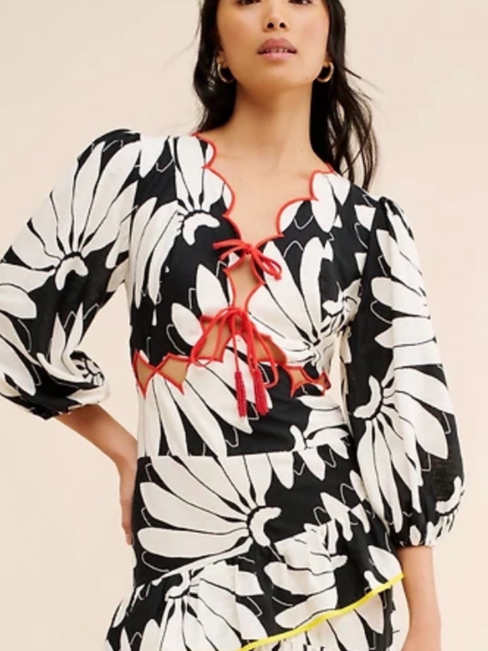 Farm Rio Cut Out Tiered Linen Maxi Dress Anthropologie
